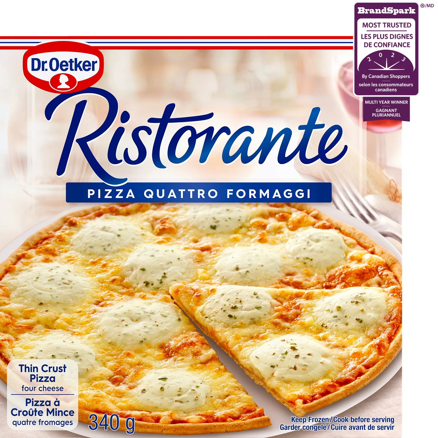 Pizza 4 fromages, Ristorente