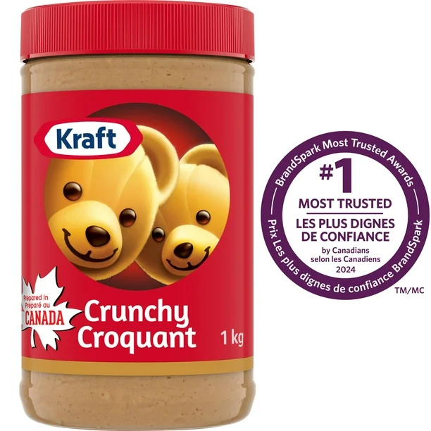 Beurre de cacahuètes croquant Kraft, 1 kg