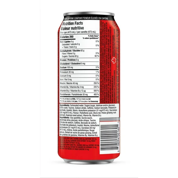 Boisson énergisante Rockstar Punched Fruit Punch, canette de 473 ml - Image 4