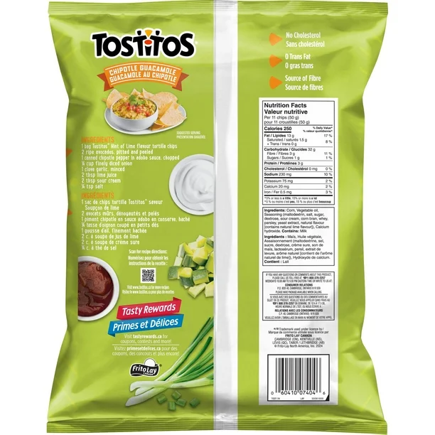 Chips tortillas Tostitos au goût de citron vert, 245 g - Image 3