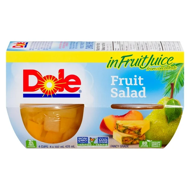 Salade de fruits Dole dans des jus de fruits, 4 tasses, 428 ml