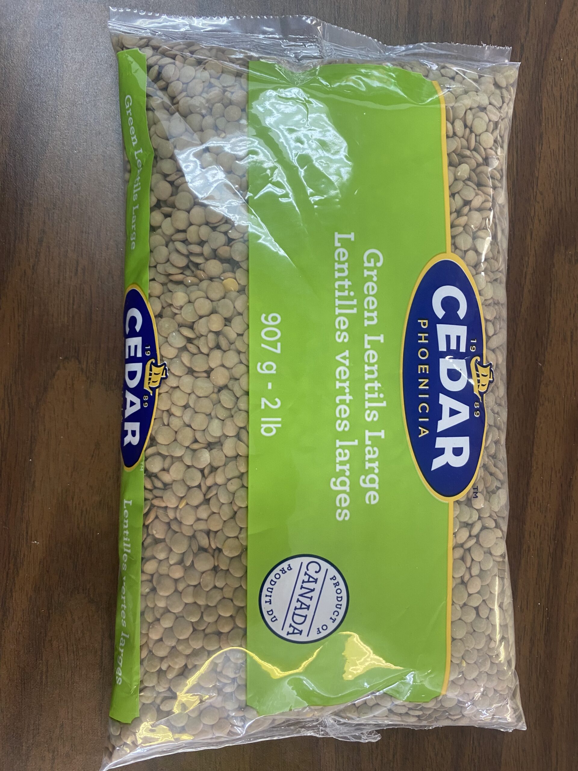 Lentilles vertes larges Cedar 2Lbs