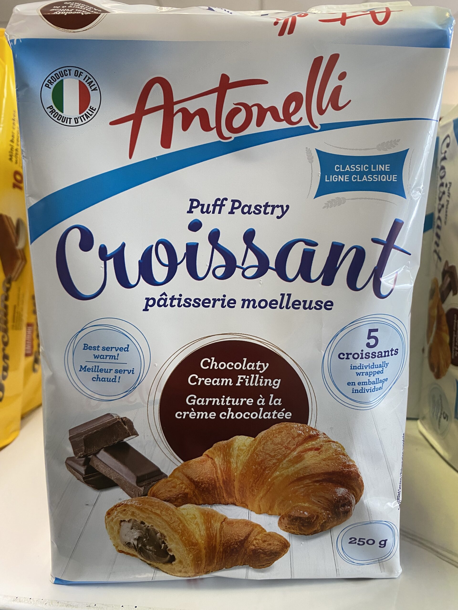 Croissant garniture au chocolat pâtisserie moelleuse Antonelli, 250g (5 croissants)