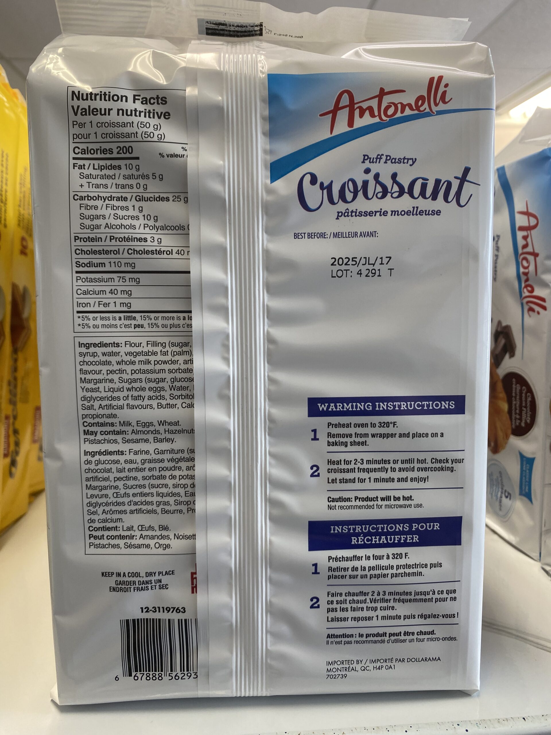 Croissant garniture au chocolat pâtisserie moelleuse Antonelli, 250g (5 croissants) - Image 3