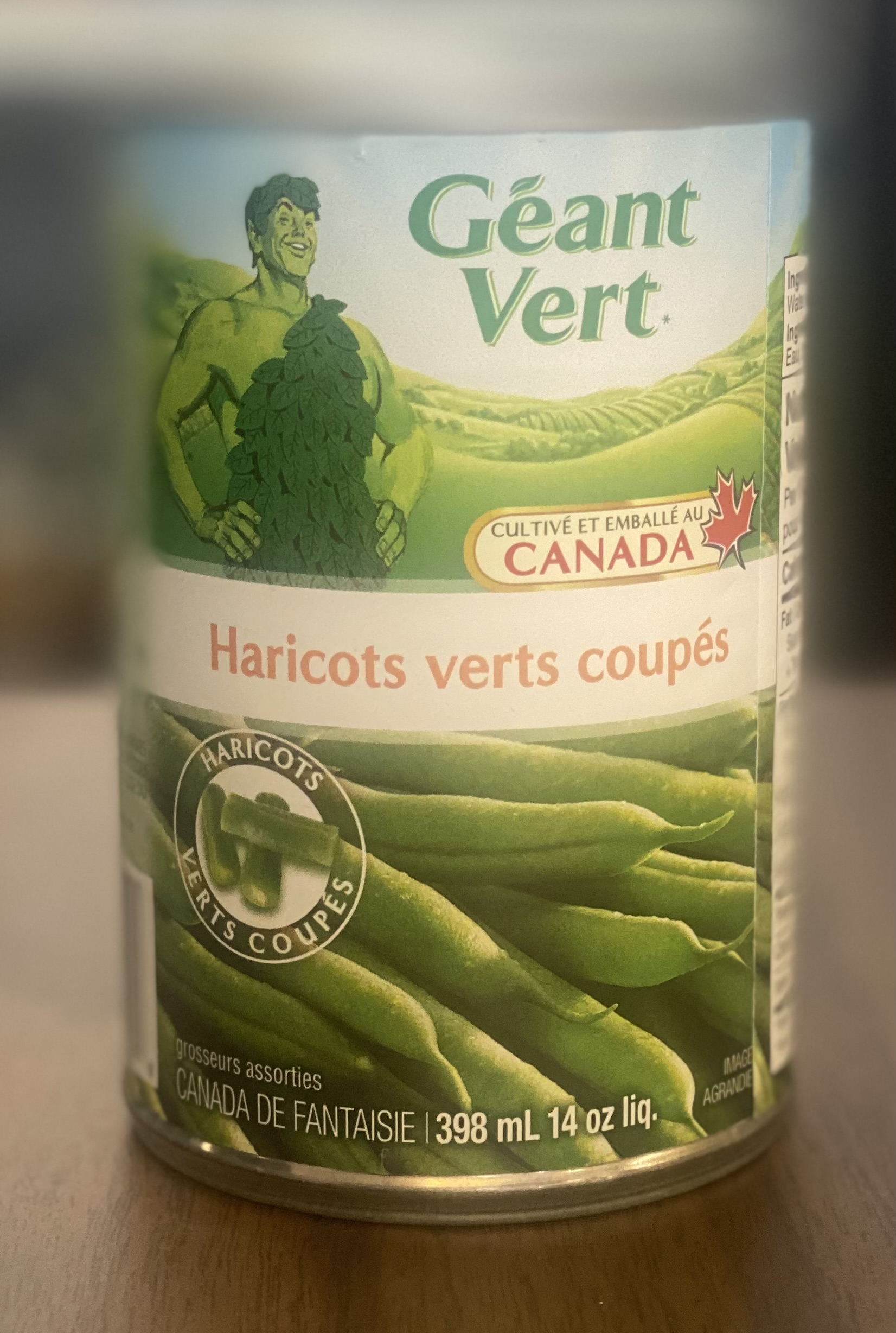 Haricots verts découpés, géant vert 398ml