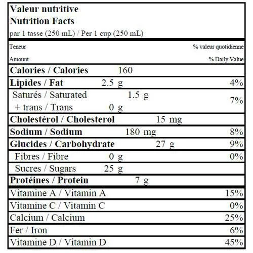 Lait partiellement écrémé 1 % au chocolat Québon, 473 ml - Image 2