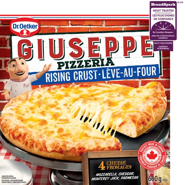 Pizza 4 fromages à croûte levée Dr. Oetker Giuseppe Pizzeria, 660 g