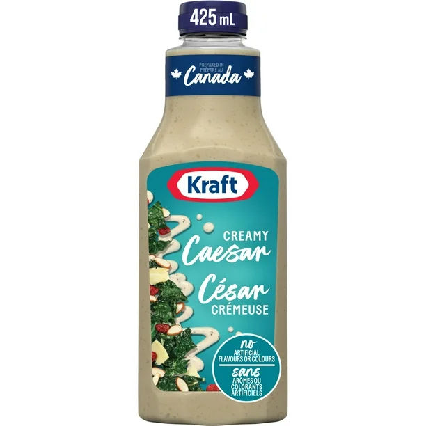 Vinaigrette César crémeuse Kraft, bouteille de 425 ml, VINAIGRETTE CÉSAR CRÉMEUX KRAFT 425ml