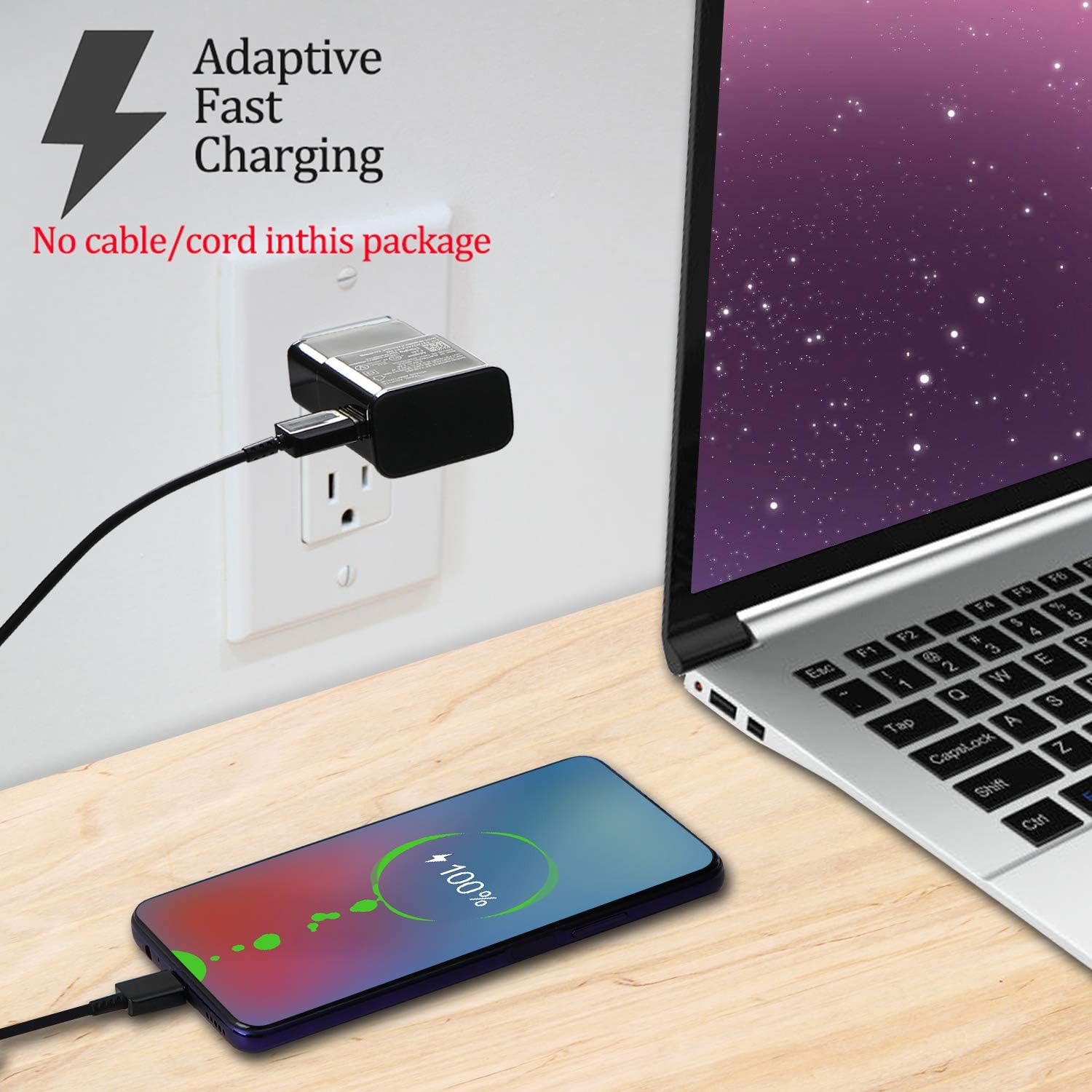 Boîtier de chargeur rapide adaptatif USB pour téléphone portable Android, adaptateur de prise de chargeur rapide pour tablette compatible avec Samsung Galaxy S10 S9 S8 S7 A10e J7 Note 8 9 10 LG G7 Plus EP-TA20JBE - Image 7