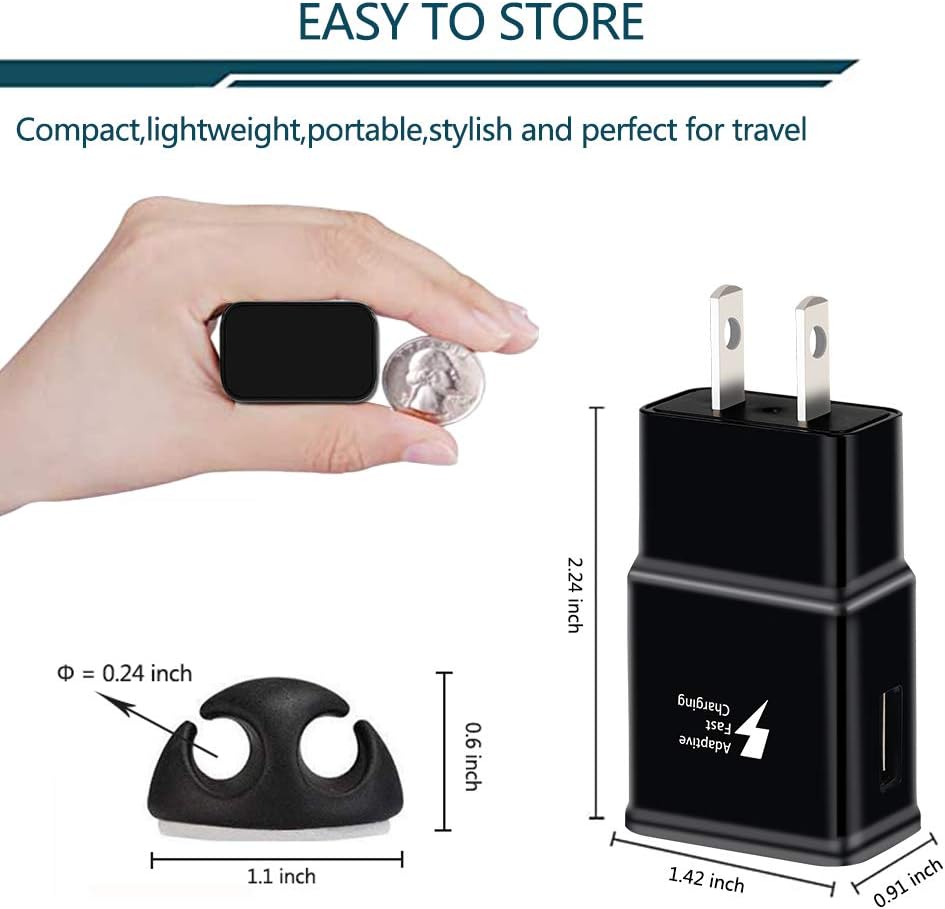 Boîtier de chargeur rapide adaptatif USB pour téléphone portable Android, adaptateur de prise de chargeur rapide pour tablette compatible avec Samsung Galaxy S10 S9 S8 S7 A10e J7 Note 8 9 10 LG G7 Plus EP-TA20JBE - Image 5