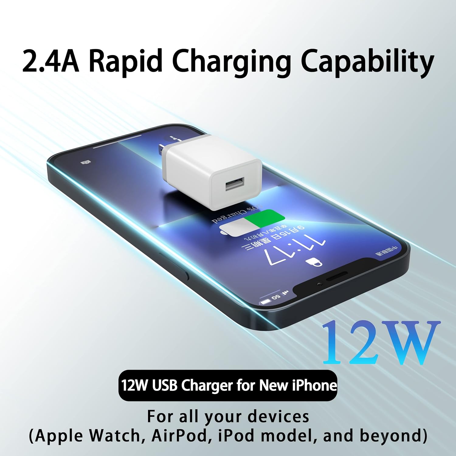 Chargeur USB mural USB 5 V/2,4 A Bloc de charge USB Bloc de chargeur USB Prise USB Cube Power Brick Compatible avec iPhone/SamsungGalaxy/Huawei/Xiaomi/OnePlus/Pixel Chargeur adaptateur secteur - Image 7