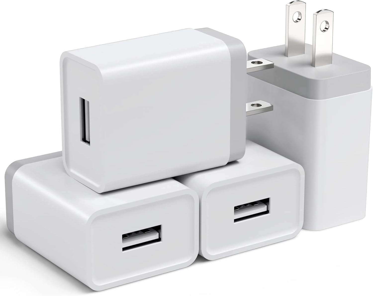 Chargeur USB mural USB 5 V/2,4 A Bloc de charge USB Bloc de chargeur USB Prise USB Cube Power Brick Compatible avec iPhone/SamsungGalaxy/Huawei/Xiaomi/OnePlus/Pixel Chargeur adaptateur secteur