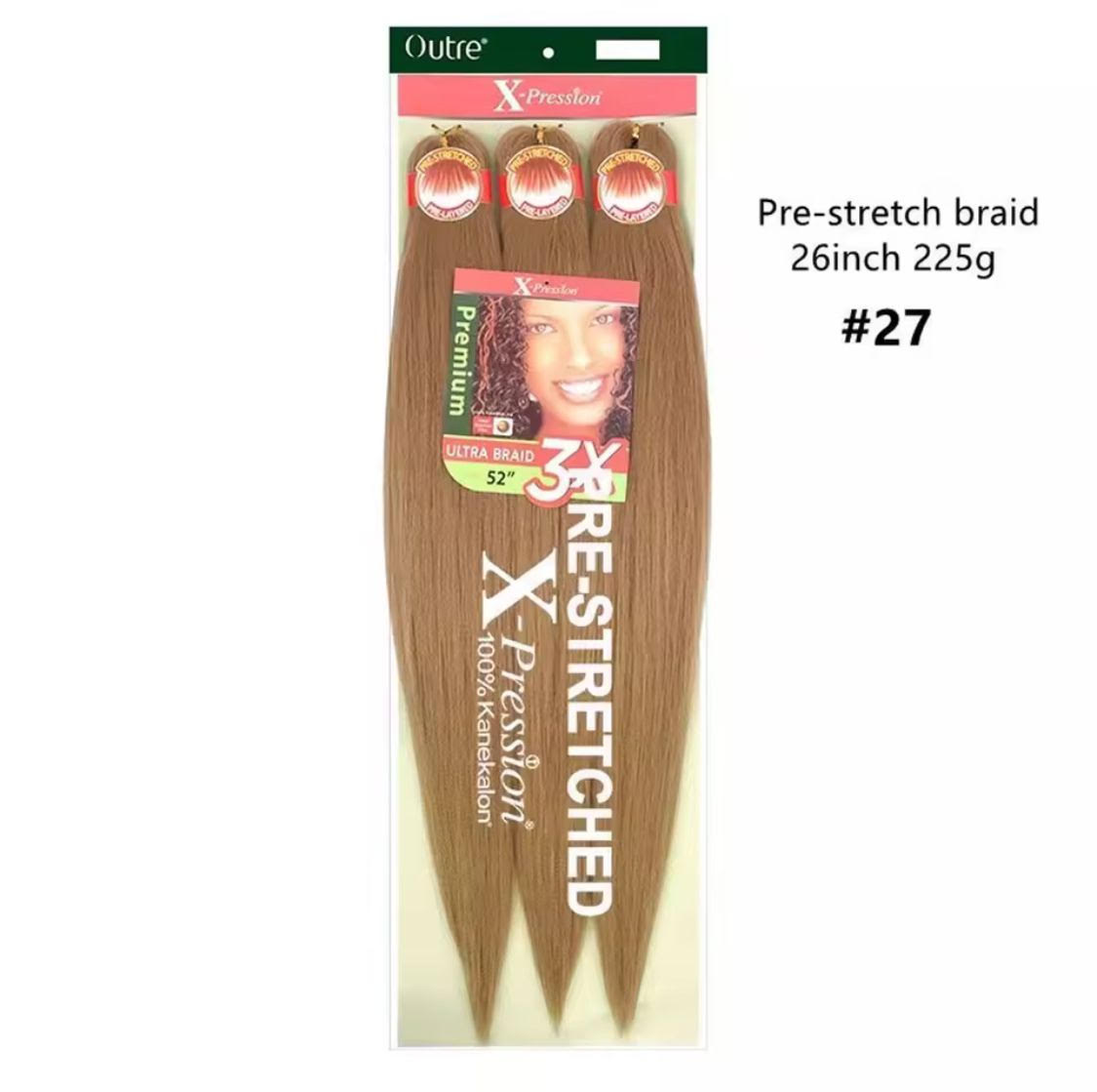 OFFRES MULTI PACKS ! Outre Braids X-Pression Kanekaion 3X Pre Stretched Braid 42″ (LOT DE 3, couleur 27)