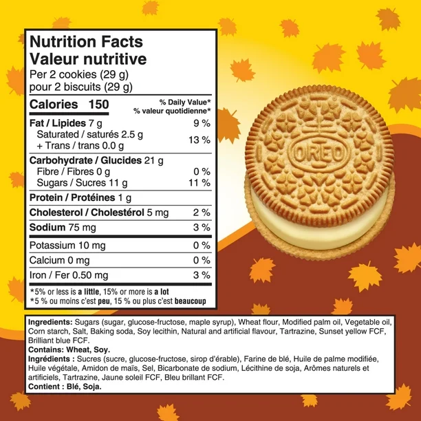 Biscuit sandwich à la crème d'érable OREO, fait avec du vrai sirop d'érable du Québec, 261 g - Image 5