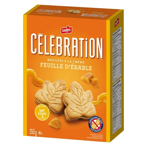 Biscuits à la crème feuille d'érable Celebration Leclerc, 350 g / Biscuits en boîte - Image 3