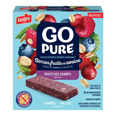 Barres Leclerc Go Pure aux fruits et Avoine 140g