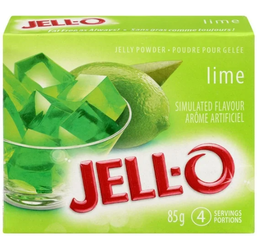 Poudre pour gelée Jell-O Lime – préparation pour dessert en gélatine 85G